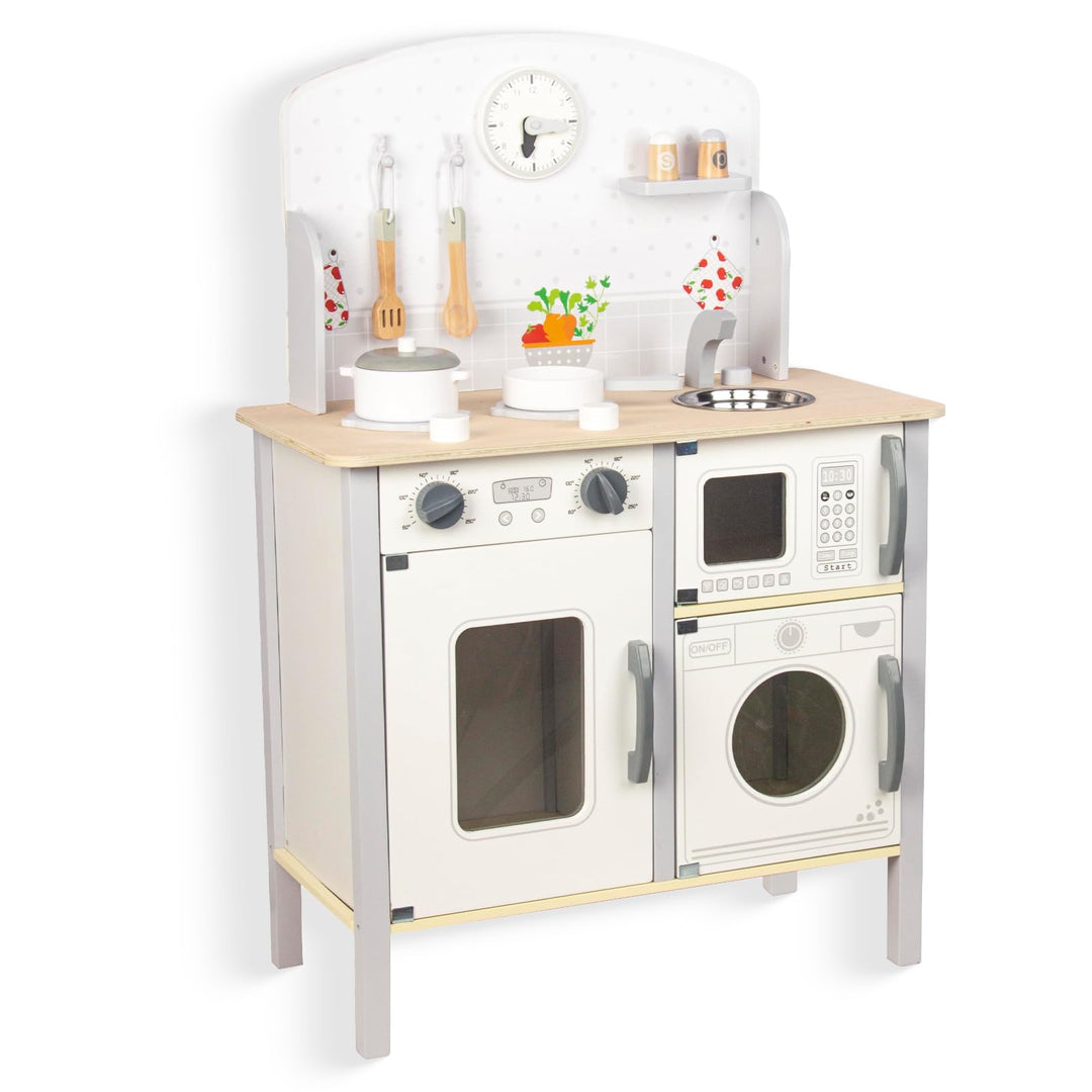Spielküche für Kinder 3-8, hölzerne Kinder Spielen Küche Playset Chef Pretend Play Set für Kleinkind