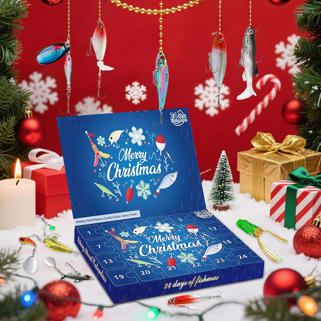 Angeln Adventskalender 2025 Männer, 24 Tage Angelkalender Weihnachtskalender Fishing Set,Fishing Adv