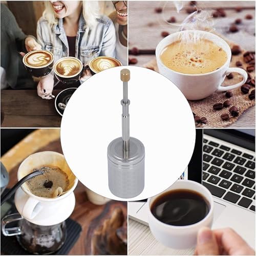 Tragbare Mikro-French-Press aus Edelstahl, Wiederverwendbare Kaffee- und Teefilterpresse, Federantri