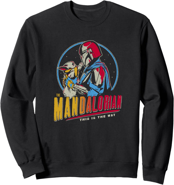 Star Wars: The Mandalorian Mando And Grogu Dark Rainbow Sweatshirt
