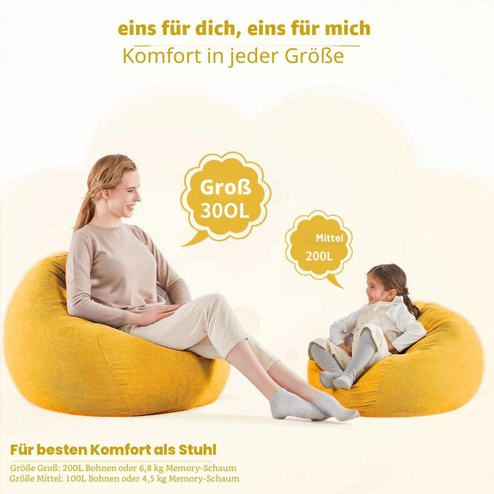 Nobildonna Sitzsackstuhl für Kinder und Erwachsene, nur Bezug (Keine Füllung) für Sofa-Stofftiere, 1
