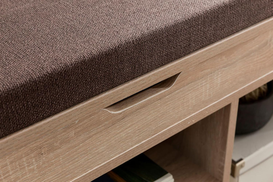 Wohnling Schuhbank WL5.344 mit Sitzfläche Garderoben-Bank Holz 104x51x32 cm Sonoma, Holzbank klein g