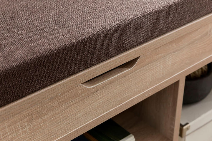 Wohnling Schuhbank WL5.344 mit Sitzfläche Garderoben-Bank Holz 104x51x32 cm Sonoma, Holzbank klein g