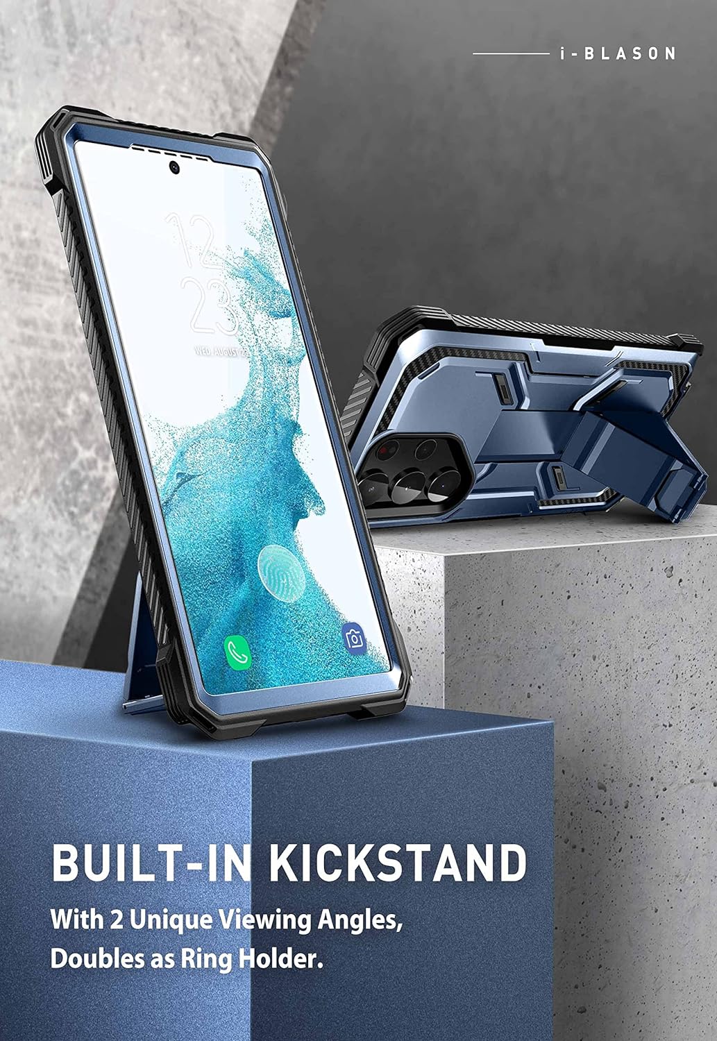 i-Blason Armorbox Series Hülle für Samsung Galaxy S23 Ultra 5G Bumper Case mit 2 Vorderseite (ohne D