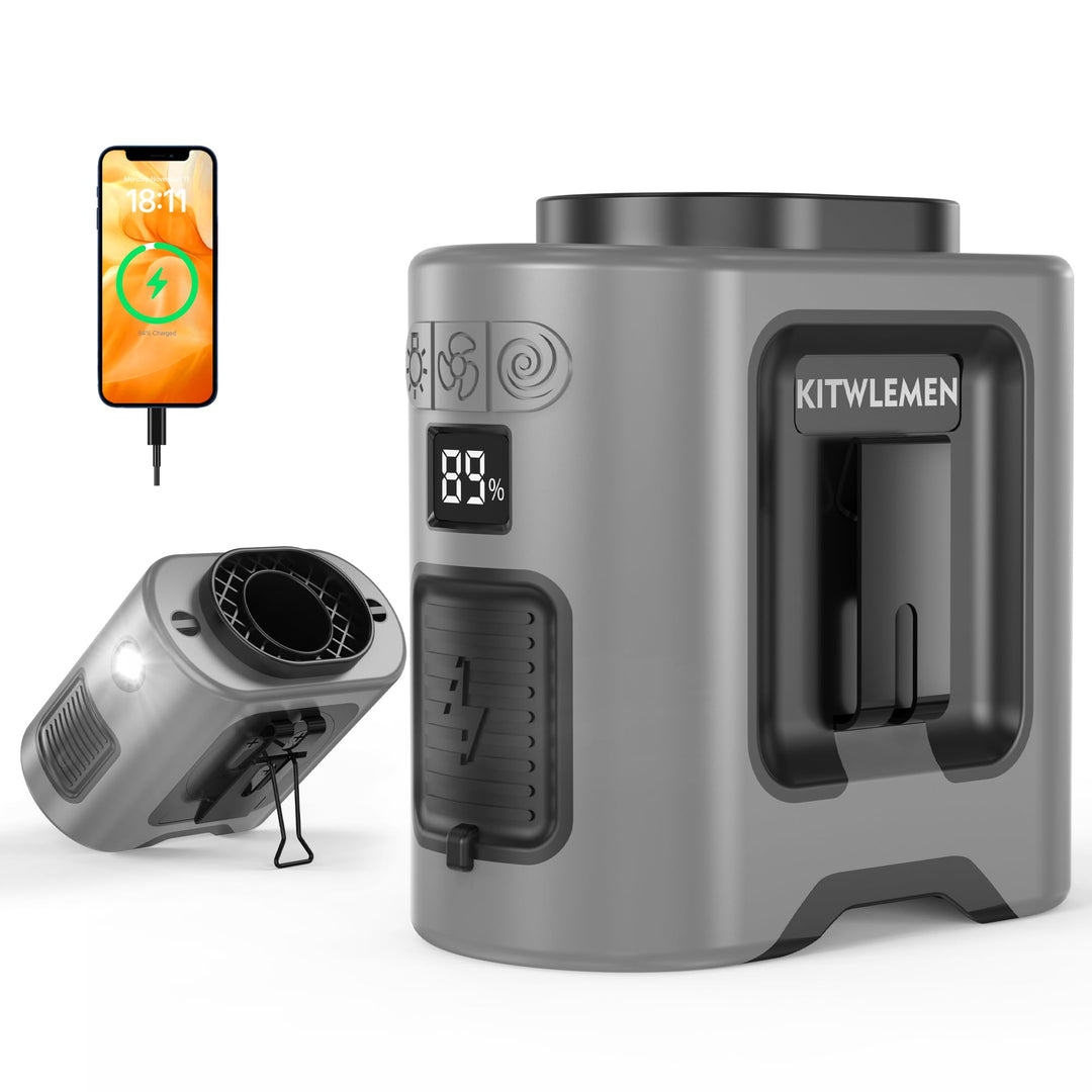 KITWLEMEN 14500mAh Tragbarer Wasit-Ventilator, Wiederaufladbarer persönlicher Clip Ventilator mit Gü