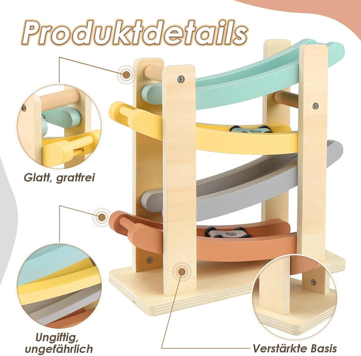 Vanplay Montessori Spielzeug ab 1 Jahr Auto Spielzeug Kugelbahn Holz ab 1 2 Jahr Holzspielzeug Gesch