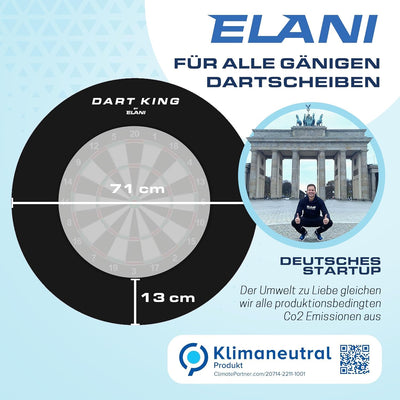 ELANI – klimaneutraler Dartring für optimalen Schutz von Wand, Boden, Dartpfeil und Flight – passgen