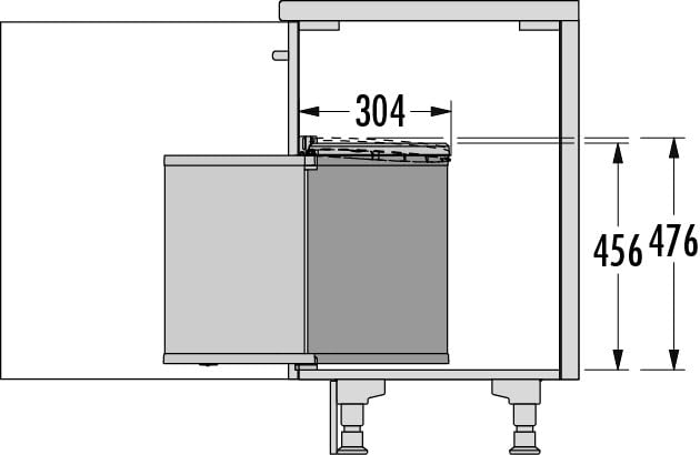 Hailo Abfallsammler 3520071 | Swing Mono 20 Liter | Einbau-Mülleimer mit Schwenkfunktion | Dunkelgra