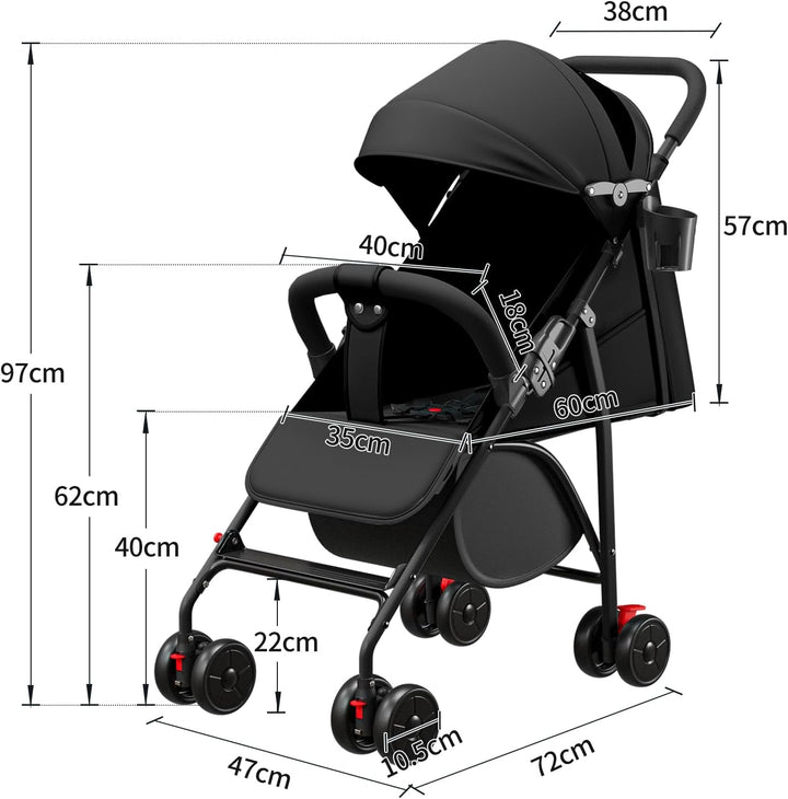 Kinderwagen 3-in-1, Kinderwagen, Trio, Kinderwagen, Zubehör, Universal-Adapter, grosse Räder, 25 kg,