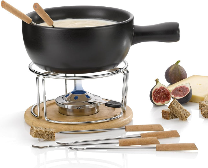 kela Käsefondue Rechaud mit Pastenbrenner NATURA, Metall Stövchen für Fondue verchromt, Brennpastenb