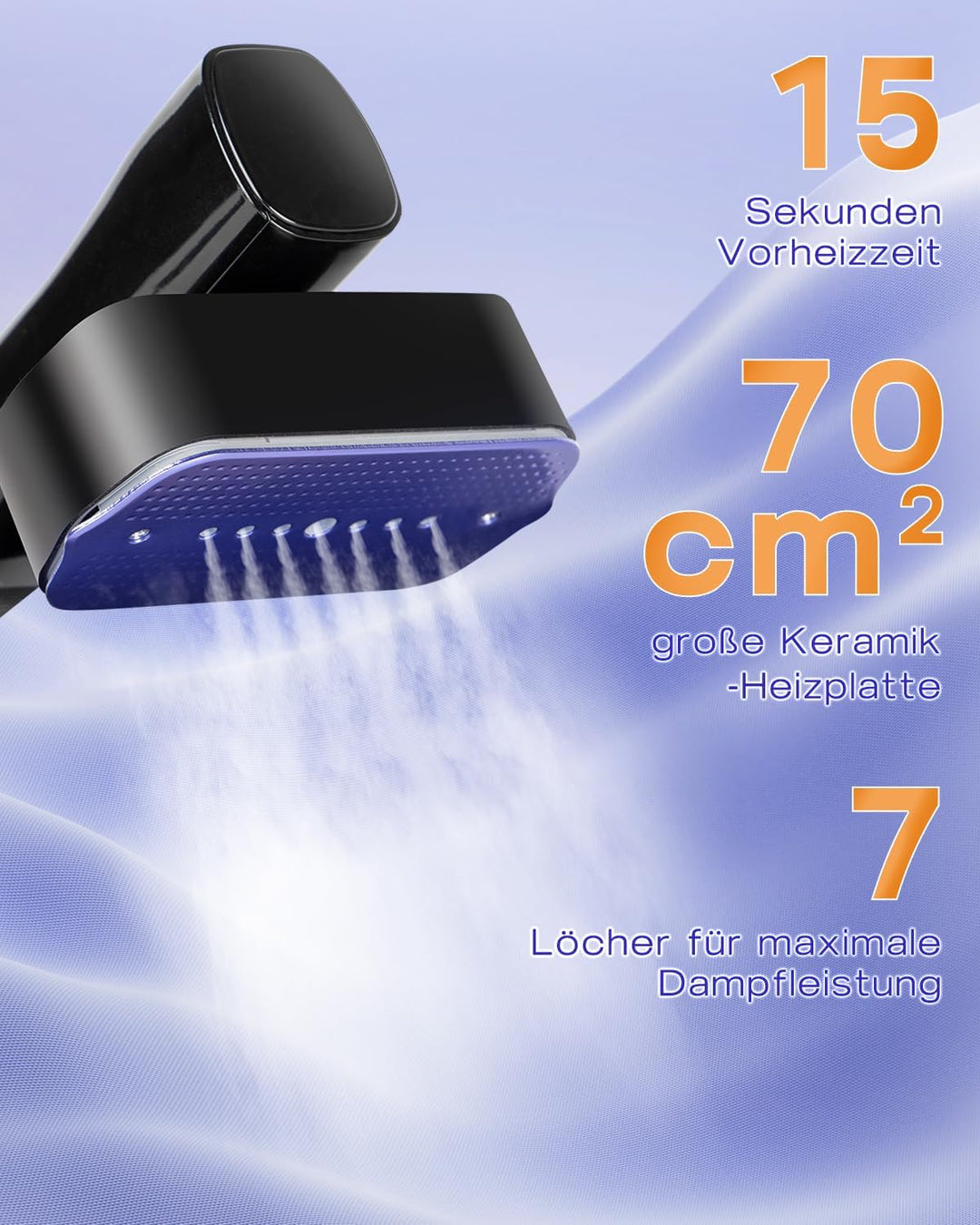 Steamer Dampfglätter 1300W,110-240V Worldwide Voltage 2-in-1 Reisebügeleisen Mini mit 15S Schnellauf