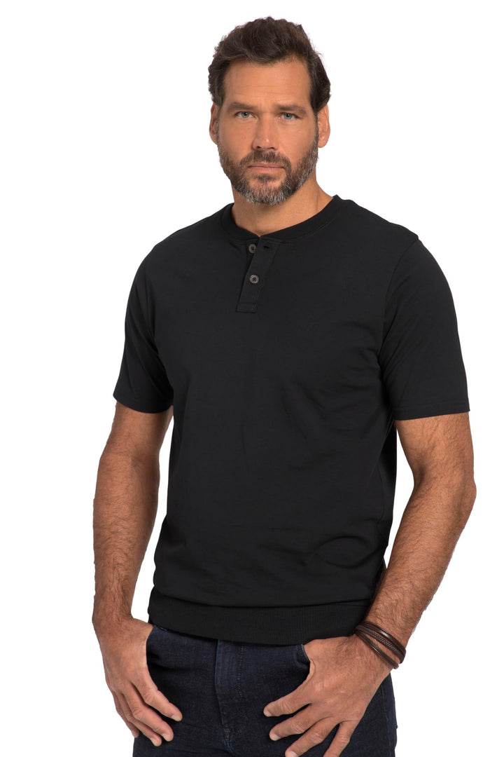 JP 1880 Herren grosse Grössen Übergrössen Menswear L-8XL Henley, Bauchfit, Halbarm, Rundhals 818628