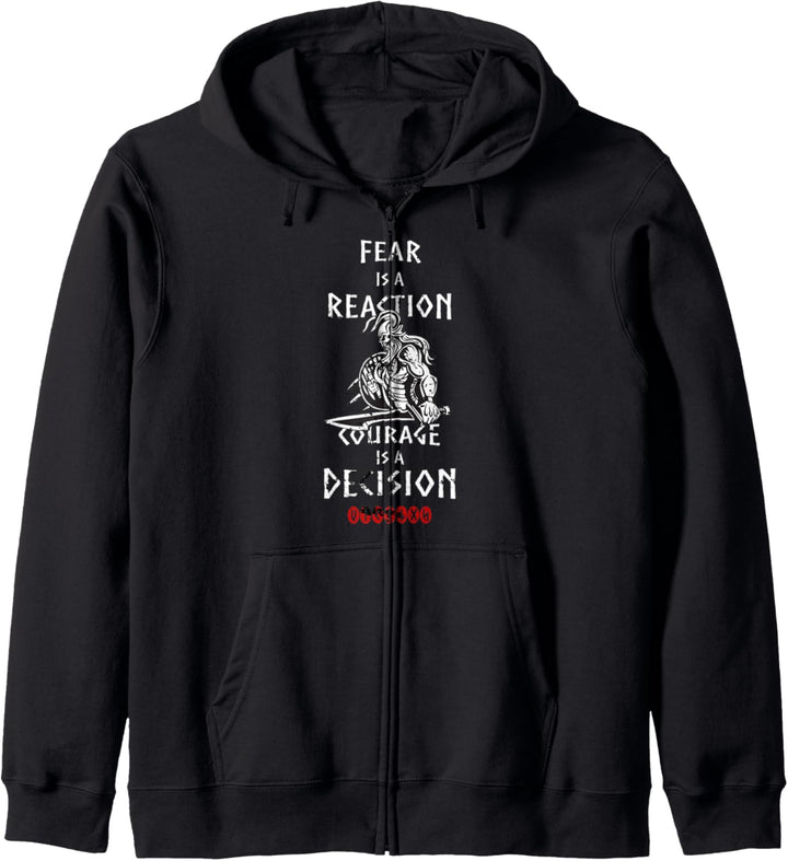 Viking Fear & Courage Vikings Quote Wikinger Erbe Kapuzenjacke