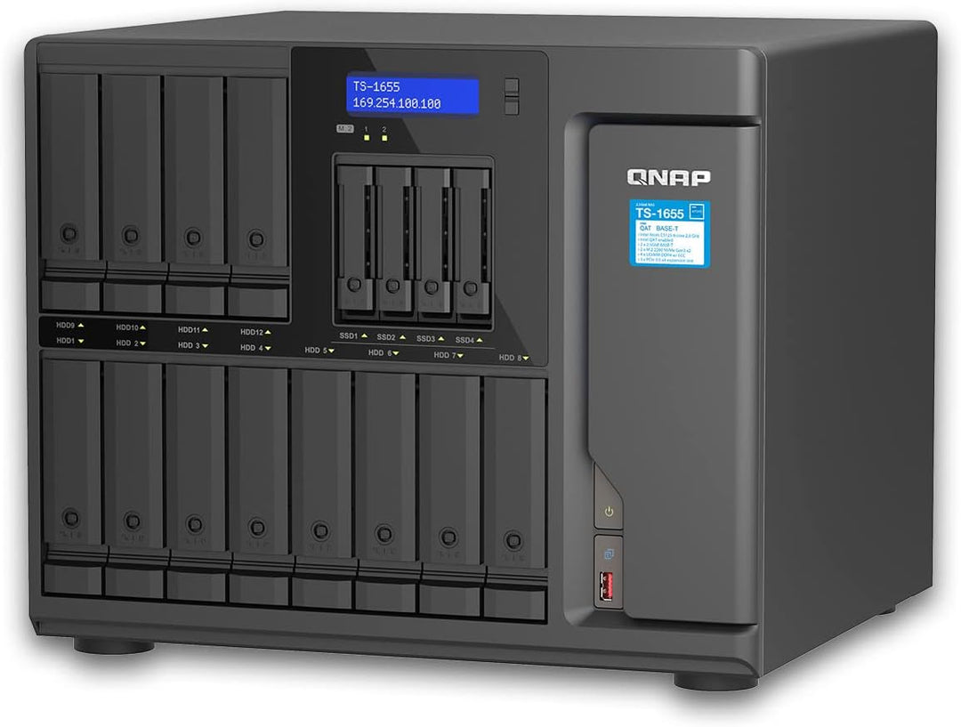 Qnap TS-1655-8G | 16-Bay, Intel Atom, 3X PCIe Gen3, 2.5 GbE NAS