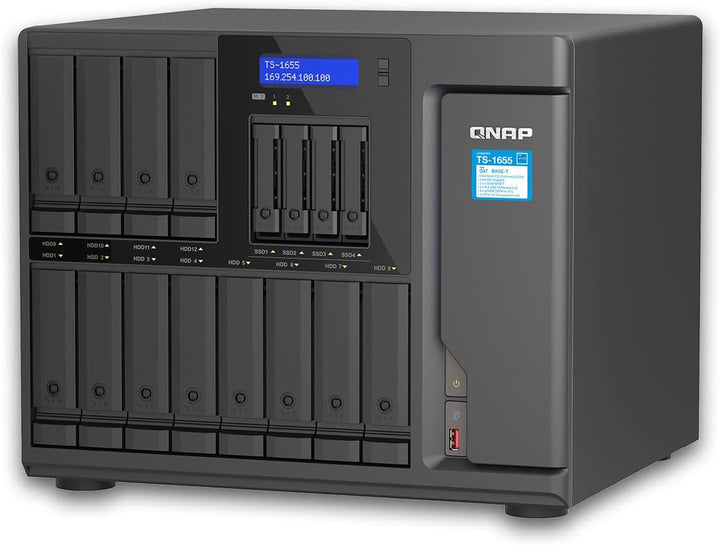 Qnap TS-1655-8G | 16-Bay, Intel Atom, 3X PCIe Gen3, 2.5 GbE NAS