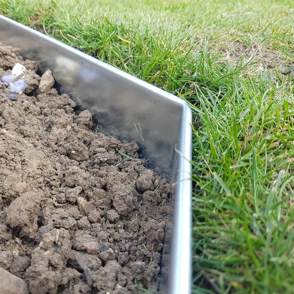 Hochwertige Metall Rasenkante (verzinkt), Metall Beeteinfassung, Höhe: 75mm (Rostbraun, 15m) Rostbra