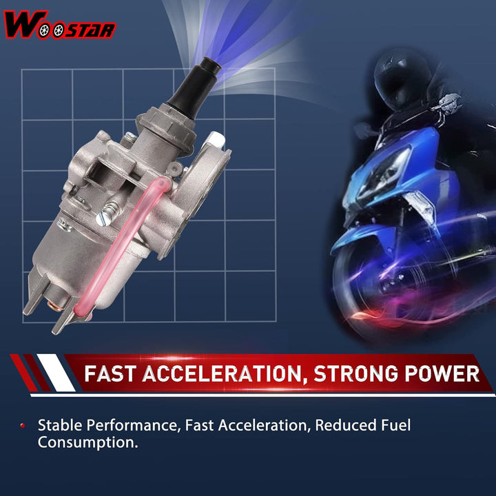 WOOSTAR PZ13 13mm Vergaser Ersatz für 2 Stroke 47ccm 49ccm 50ccm Pocketbike Motor Mini Quad ATV Dirt