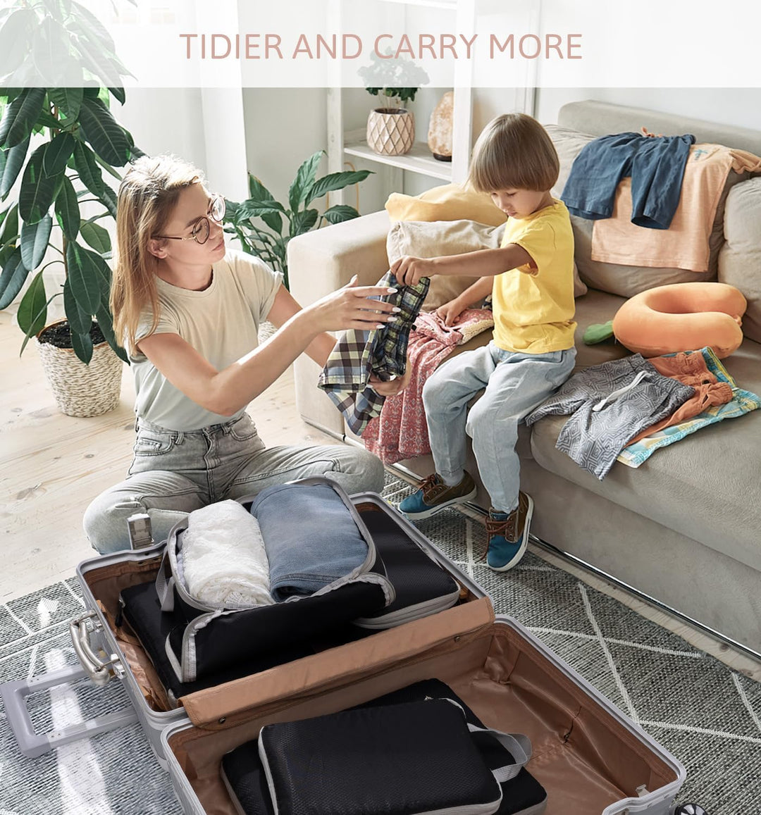 Meowoo Packing Cubes Kompression Koffer Organizer Packwürfel Packtaschen Kleidertaschen Verpackungsw