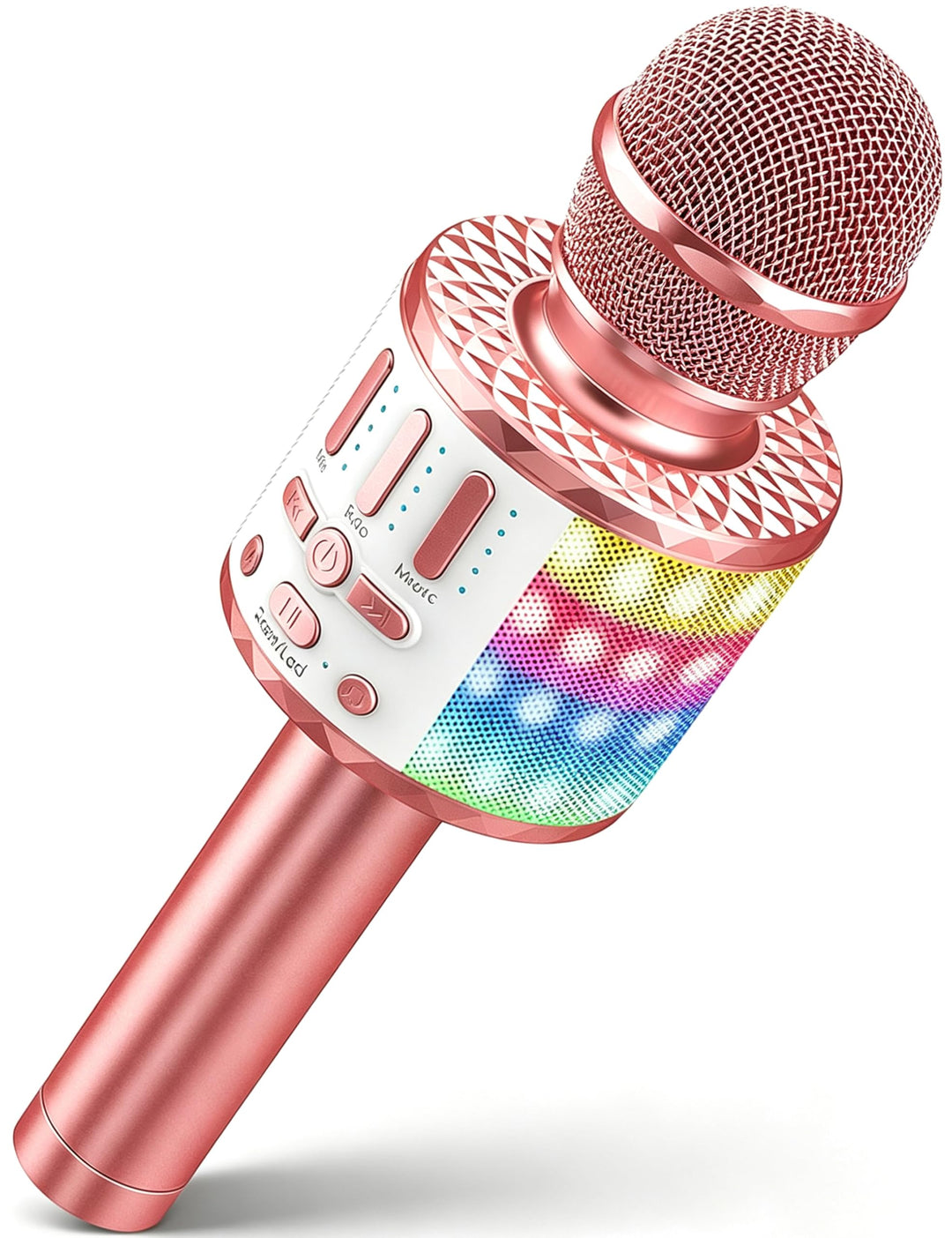 Karaoke Mikrofon, Drahtloses Bluetooth Mikrofon Kinder mit LED, Tragbares Karaoke Maschine zum Singe