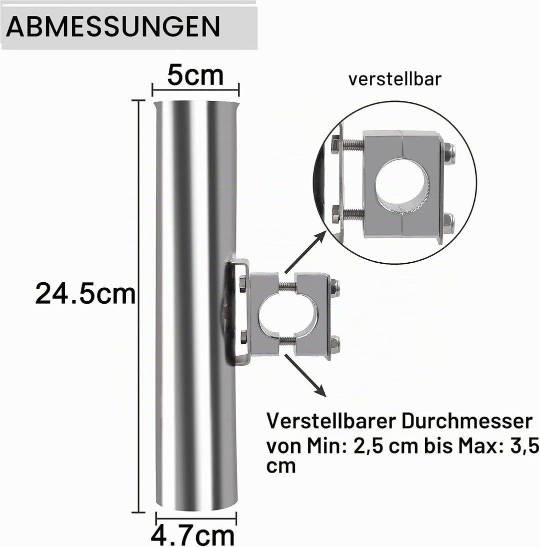 SHADDOCK Rutenhalter Einstellbar Edelstahl Angelrute Racks Angelrutenhalter Stabil 360 Grad Drehbar