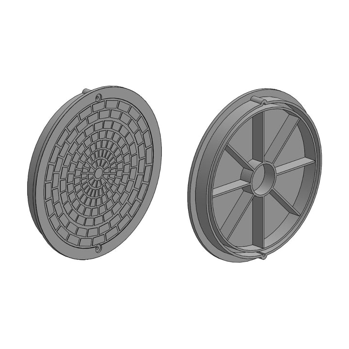 Kanaldeckel für Glattrohr Ø DN400 Schachtabdeckung Schachtdeckel Kontrollschacht Schwarz für Glattro