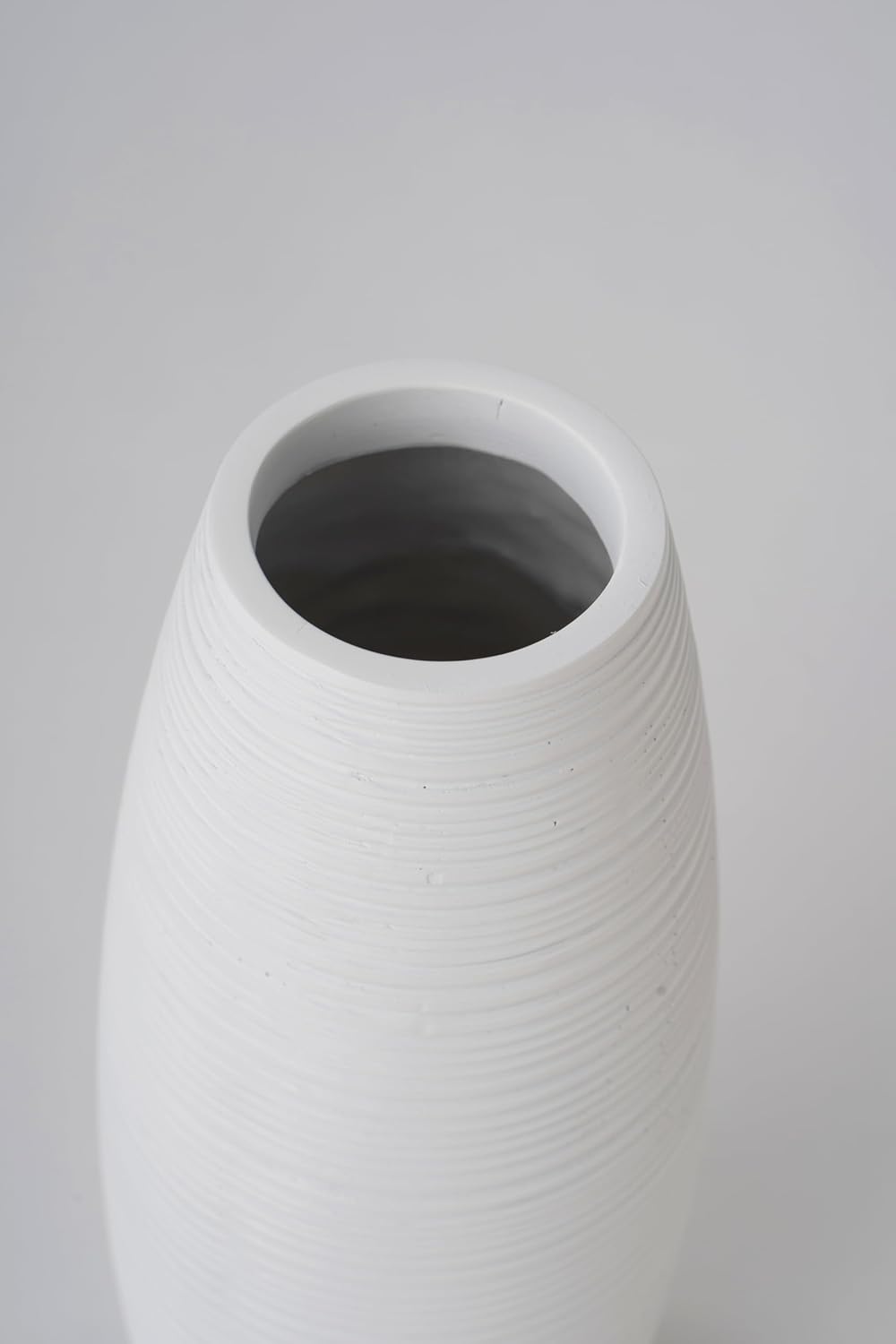 Leewadee Kleine Bodenvase für Dekozweige hohe Standvase Design Holzvase, Holz, 36 cm, Weiss, Weiss