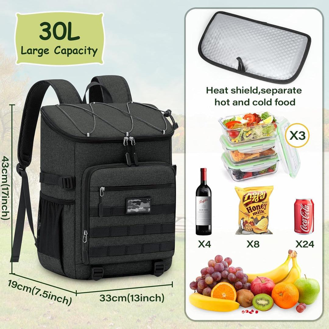 NEWHEY Kühlrucksack 30L Wasserdichtes Isolierter Kühltasche Grosse Kapazität Thermo Picknickrucksack
