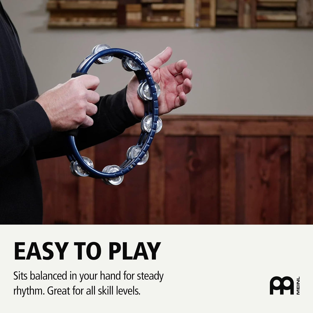 Meinl Percussion TMT1A-B Tambourine (ABS-Plastik) mit Aluminiumschellen (2-reihig) - Handmodell, bla