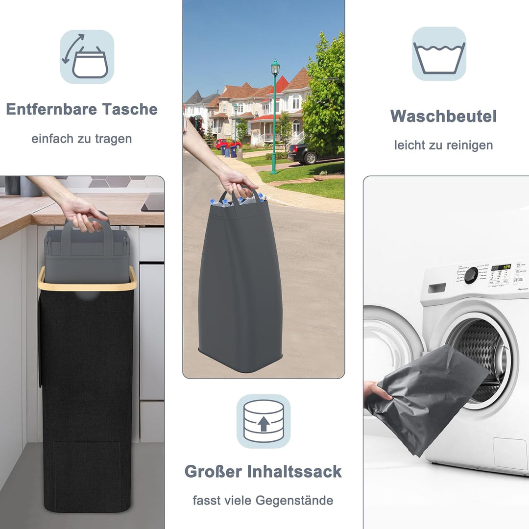 Pfandflaschen Sammelbehälter mit Deckel 100L Pfandbehälter mit Loch Müllsackständer Aufbewahrung Mül