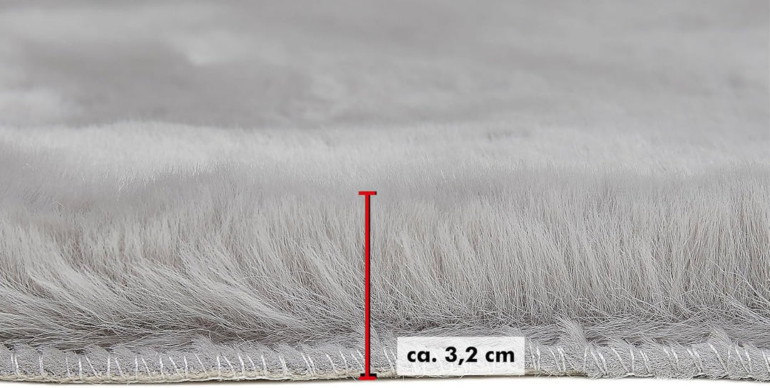 andiamo Kunstfell Novara Teppich Schlafzimmer - flauschiger Teppich zur Verwendung als Bettvorleger