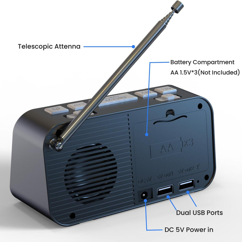 Epronic Tragbares DAB/DAB+/FM Radio, Digitalradio DAB Plus mit 3,5&