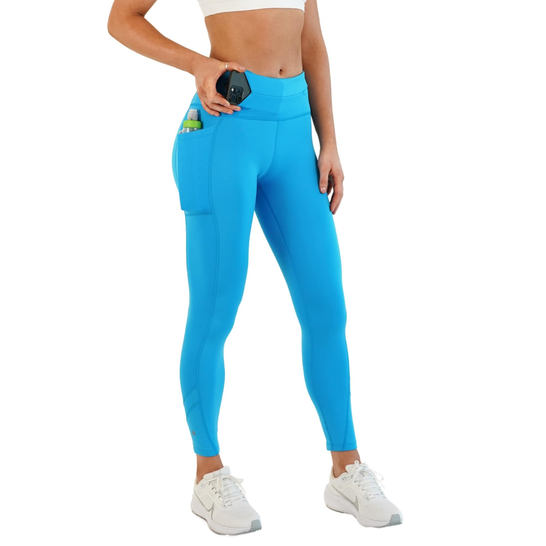 FlipBelt Leggings XS Azurblau, XS Azurblau