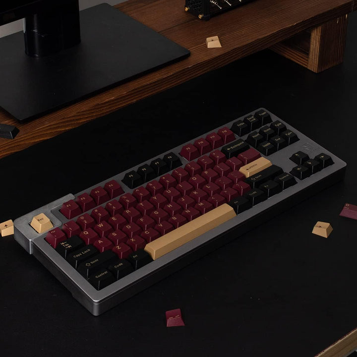 Double Shot Tastenkappen 173 Tasten Cherry Profil Red Samurai Keycaps Set für ANSI/ISO Layout Cherry