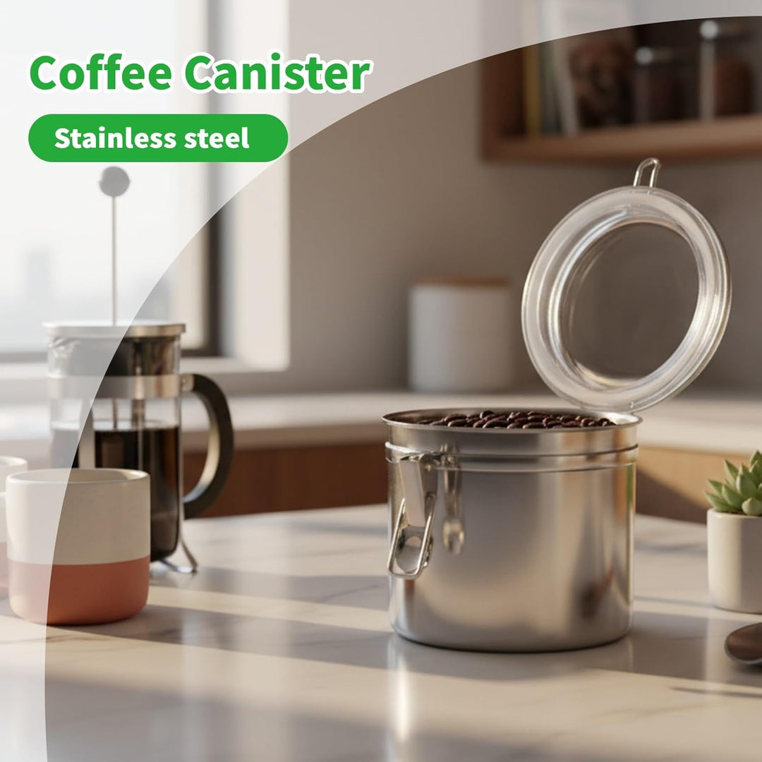 Cyrank Kaffeeaufbewahrungsbehälter, Kaffeebohnenkanister Kaffeedose Kaffeeaufbewahrung mit klarem, l