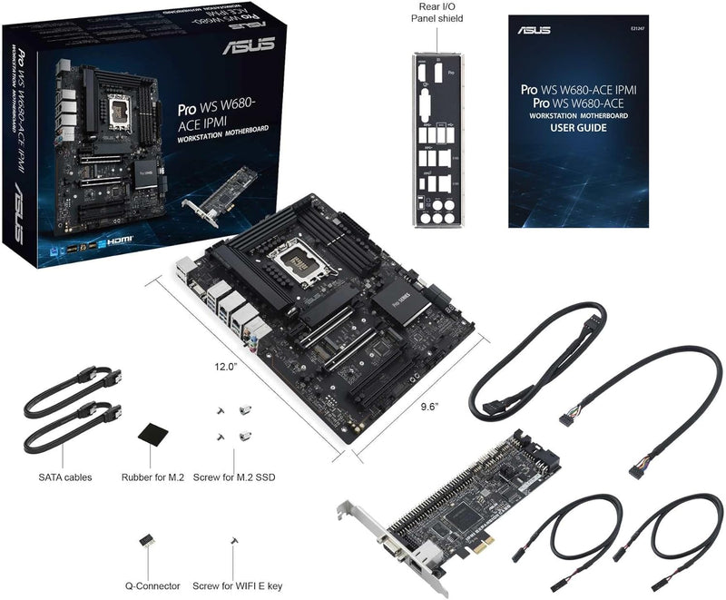 ASUS Pro WS W680-ACE IPMI Workstation Mainboard Sockel Intel LGA 1700 (ATX-Mainboard, PCIe 5.0, DDR5