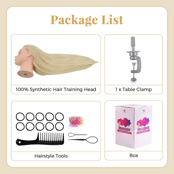 Neverland Beauty 30 Zoll Frisierkopf 100% Synthetisches Haar Trainingsköpfe für Friseure Ausbildung