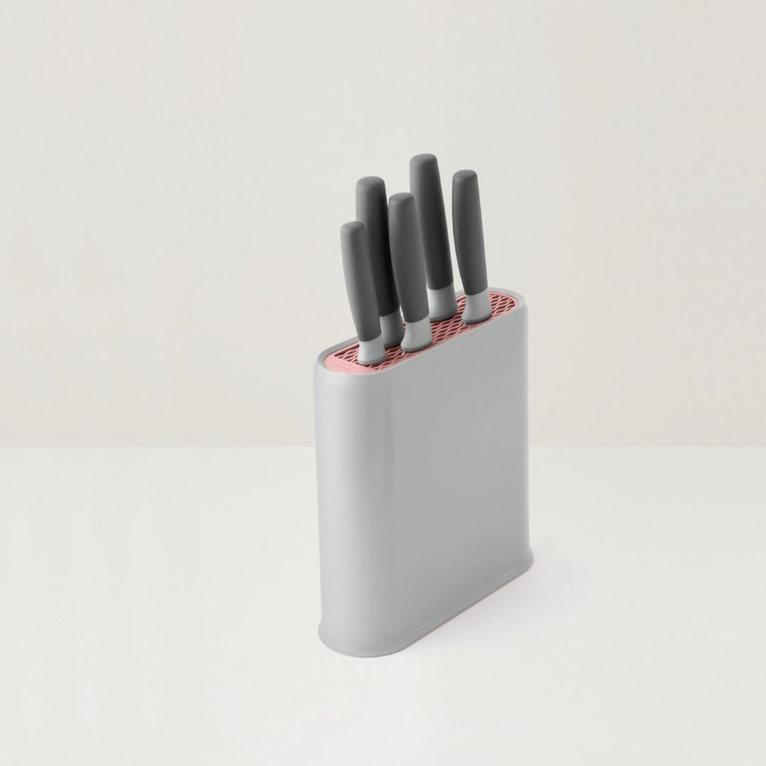 Berghoff 3950173 Universal-Set mit 5 Messern, Edelstahlklinge, Soft-Touch-Griff, Grau
