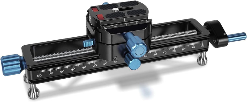 SIRUI MS18 180mm Makro-Fokus-Schiene, 360° drehbare Klemme, Arca-Swiss QR-Platte, für Kameras, Stati