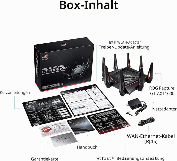 ASUS ROG Rapture GT-AX11000 Tri-Band WiFi 6 erweiterbarer Gaming-Router, 2,5G-Ports, ASUS Range Boos