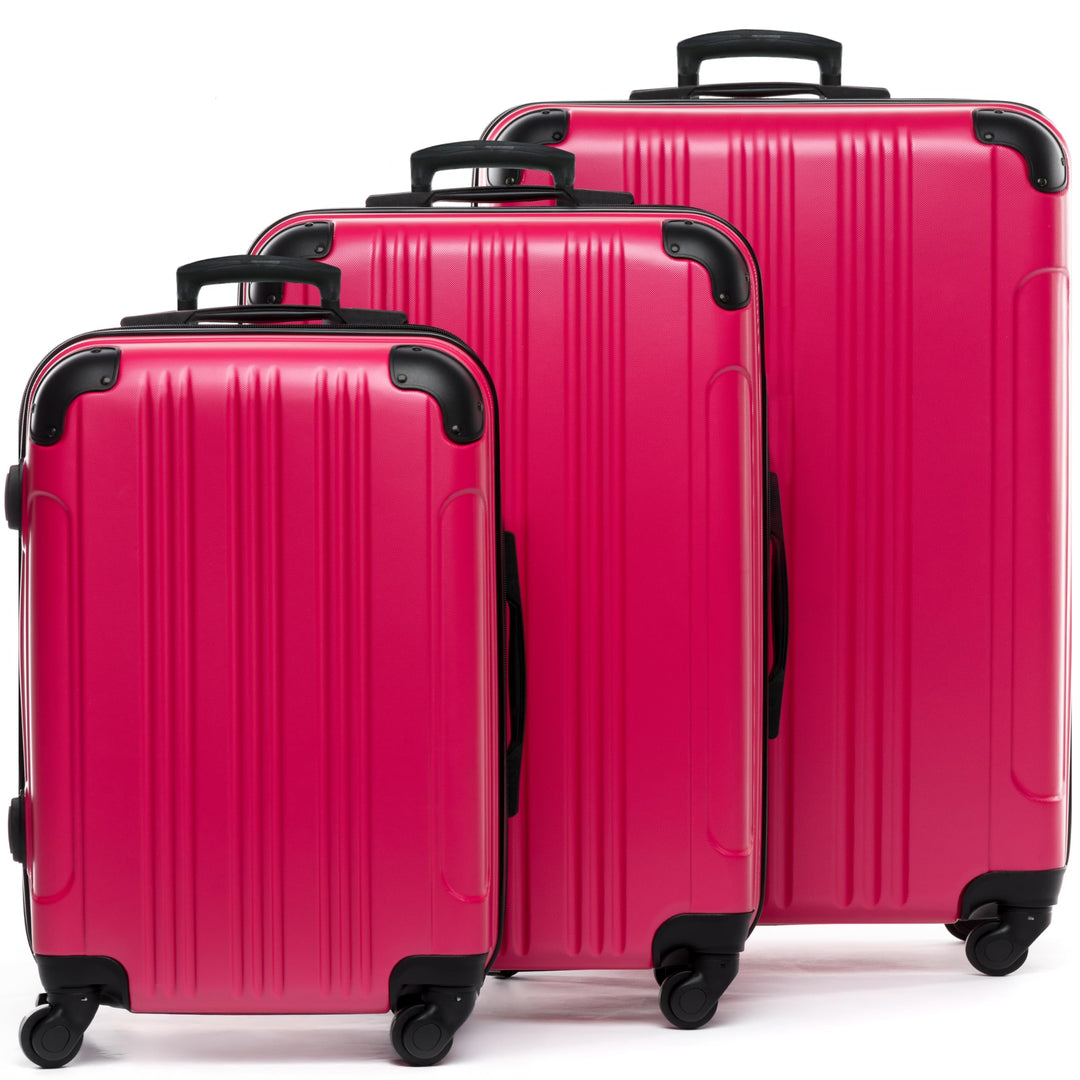 FERGÉ Premium Kofferset 3-teilig: 28", 24" & Handgepäck Koffer in einem Set, sehr robuste Reisekoffe