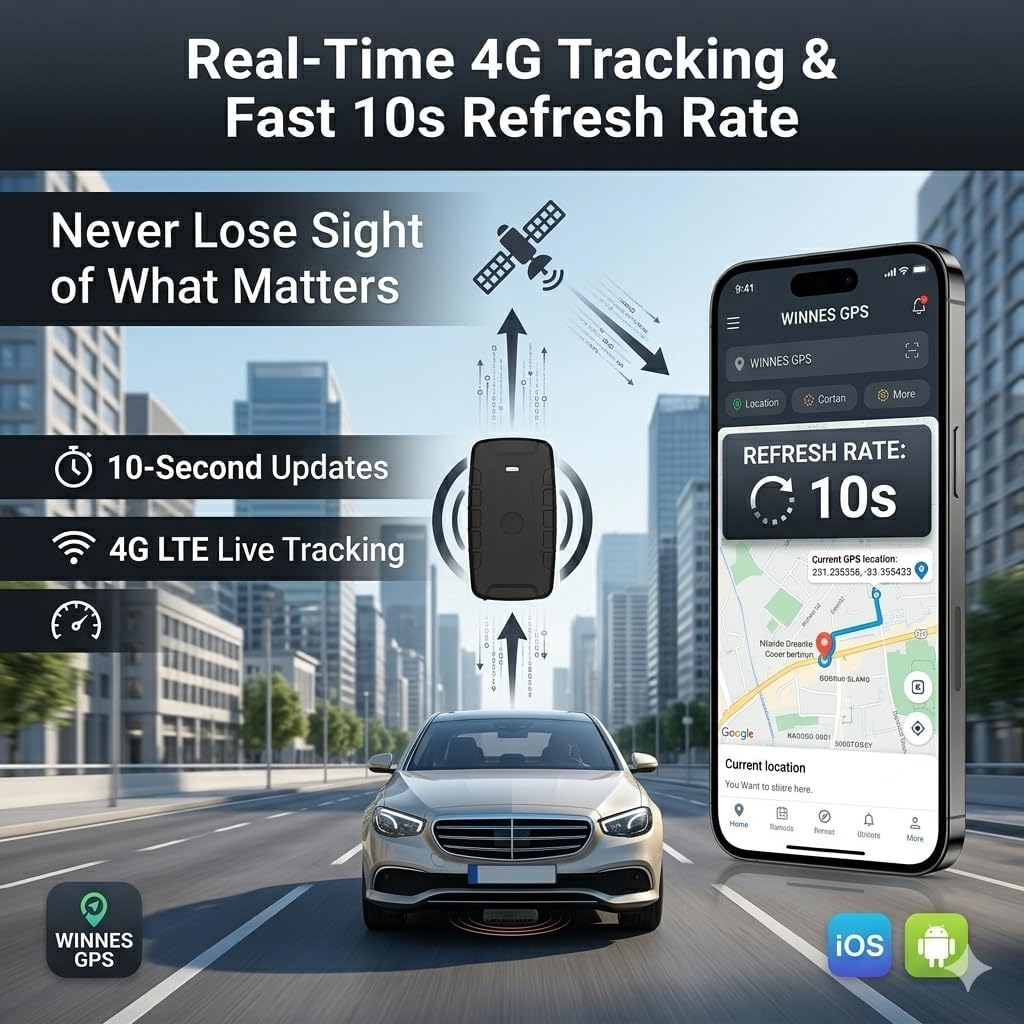 GPS-Ortungsgerät 4G, 20000mAh Langzeit magnetischer GPS-Sender für Auto, Flotte, LKW IP67 Wasserdich