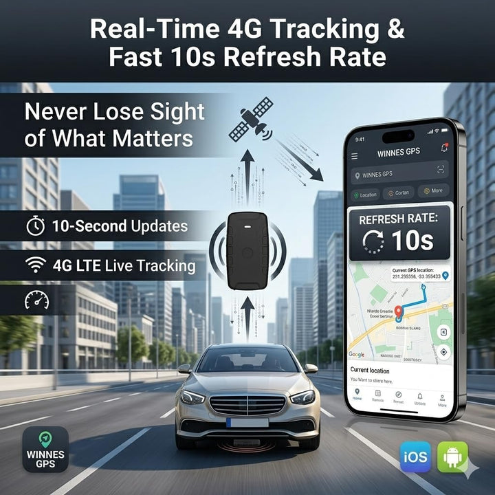 GPS-Ortungsgerät 4G, 20000mAh Langzeit magnetischer GPS-Sender für Auto, Flotte, LKW IP67 Wasserdich