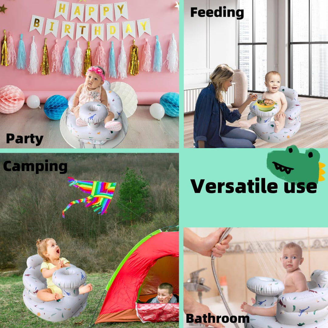 Baby Aufblasbarer Sitz für Babys von 4-24 Monaten, Integrierte Luftpumpe, Kinder-Rückenstütze Sofa,