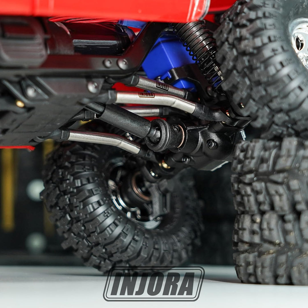 INJORA Edelstahl Lenklenker &amp; Fahrwerk mit hoher Bodenfreiheit Set für 1/18 RC Crawler TRX4M High Tr