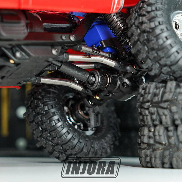 INJORA Edelstahl Lenklenker &amp; Fahrwerk mit hoher Bodenfreiheit Set für 1/18 RC Crawler TRX4M High Tr
