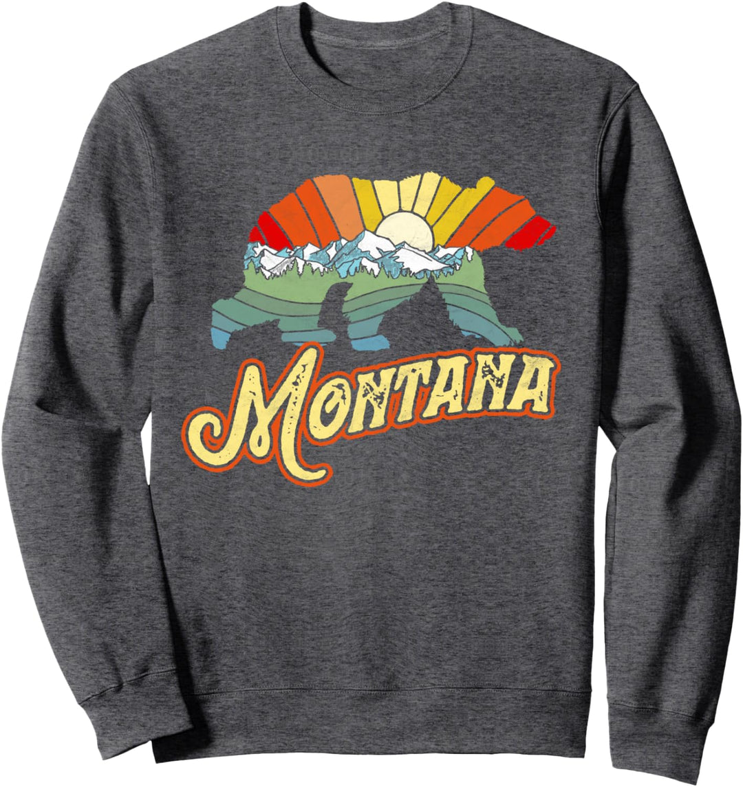 Montana Grizzly Bear Nature & Mountains Graphic Sweatshirt