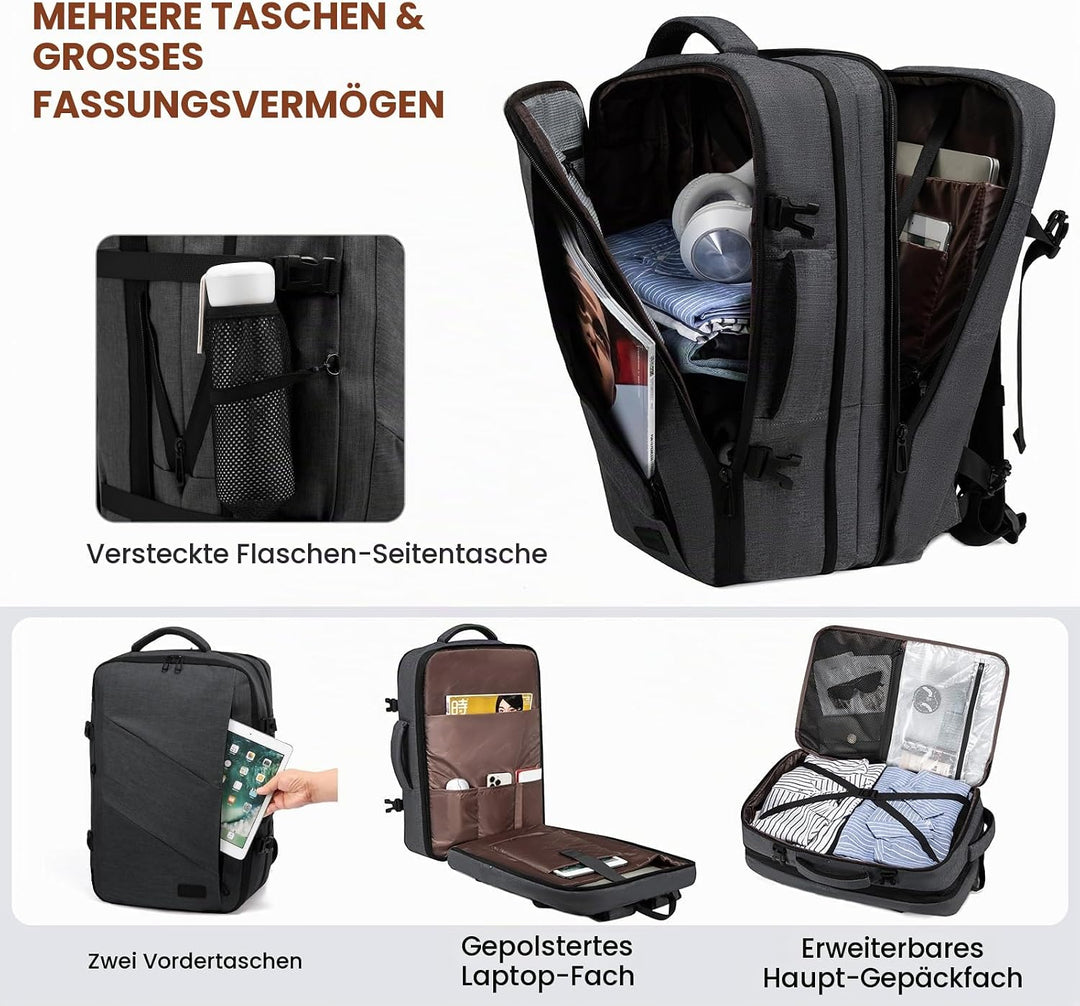 LOVEVOOK Rucksack Handgepäck Flugzeug, 40L Reiserucksack Handgepäck Flugzeug, Business Rucksack Herr