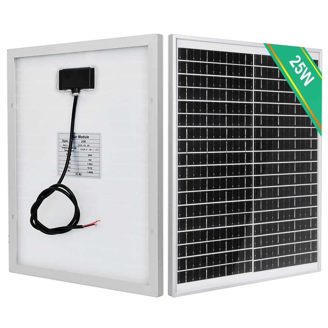 ECO-WORTHY 25 Watt 12 Volt Solarpanel IP65 Wasserdichtes Solarmodul Off Grid Batterieladung für Auto