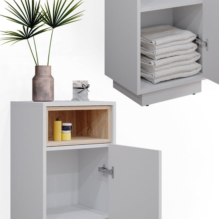 Vicco Midischrank Beatrice, Weiss, 38 x 93 cm, zur Aufbewahrung im Bad kombinierbar mit Beatrice Ser