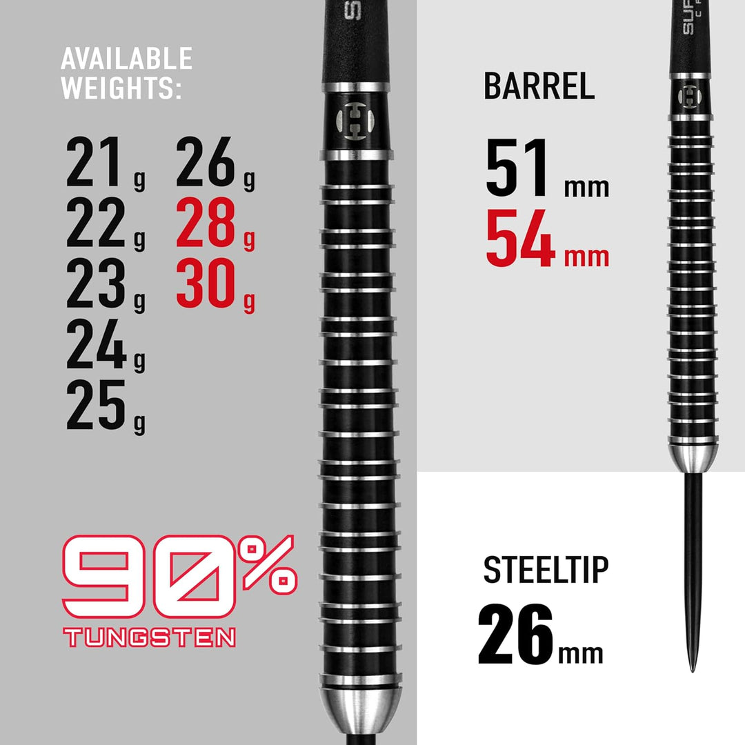 Harrows Steel Darts Supergrip Ultra 90% Tungsten Steeltip Dart Steeldart Hochwertiger Tungsten Dart